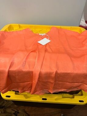 ANDREE BY UNIT Coral Sheer V-Neck Blouse